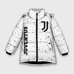 Куртка зимняя для девочки Juventus sport на светлом фоне вертикально, цвет: 3D-черный