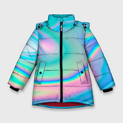 Куртка зимняя для девочки Неоновый бензин, цвет: 3D-красный