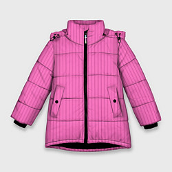 Куртка зимняя для девочки Фуксия в тонкую полоску, цвет: 3D-черный