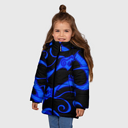 Куртка зимняя для девочки Призрачное тату дракона, цвет: 3D-черный — фото 2