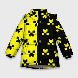 Куртка зимняя для девочки Minecraft logo brend online, цвет: 3D-светло-серый