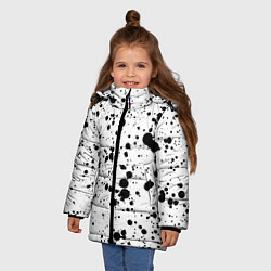 Куртка зимняя для девочки Черные пятна, цвет: 3D-черный — фото 2