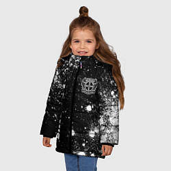 Куртка зимняя для девочки Bayer 04 sport на темном фоне вертикально, цвет: 3D-черный — фото 2