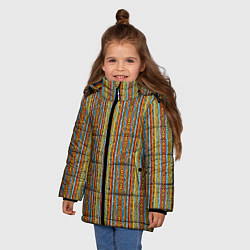 Куртка зимняя для девочки Полосы в африканском стиле, цвет: 3D-черный — фото 2