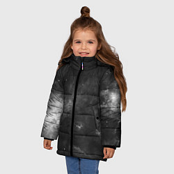 Куртка зимняя для девочки Монохромный космос, цвет: 3D-светло-серый — фото 2