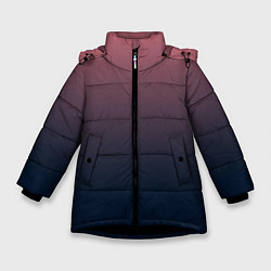 Зимняя куртка для девочки Градиент тёмный розовый в синий