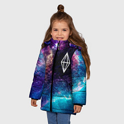 Куртка зимняя для девочки The Sims space game, цвет: 3D-черный — фото 2