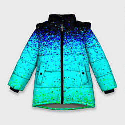 Зимняя куртка для девочки Пикселизация неоновых цветов
