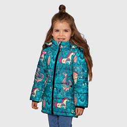 Куртка зимняя для девочки Фантастические существа животных, цвет: 3D-черный — фото 2