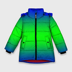 Зимняя куртка для девочки Зелёный градиент текстура