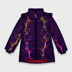 Зимняя куртка для девочки Молнии на пурпурном
