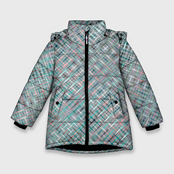 Куртка зимняя для девочки Светлый серо-голубой текстурированный, цвет: 3D-черный