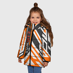 Куртка зимняя для девочки Standoff 2 geometry, цвет: 3D-светло-серый — фото 2