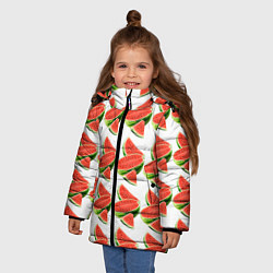 Куртка зимняя для девочки Разрезанный арбуз, цвет: 3D-светло-серый — фото 2