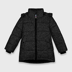 Зимняя куртка для девочки Текстурированный чёрно-серый