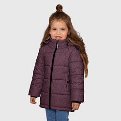 Куртка зимняя для девочки Тёмный красный текстура, цвет: 3D-светло-серый — фото 2
