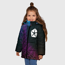 Куртка зимняя для девочки Jeep neon hexagon, цвет: 3D-черный — фото 2