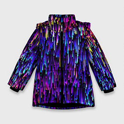 Куртка зимняя для девочки Радужный дождь, цвет: 3D-черный