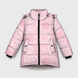 Зимняя куртка для девочки Розовый цветочный паттерн