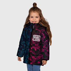Куртка зимняя для девочки PUBG camo texture, цвет: 3D-черный — фото 2