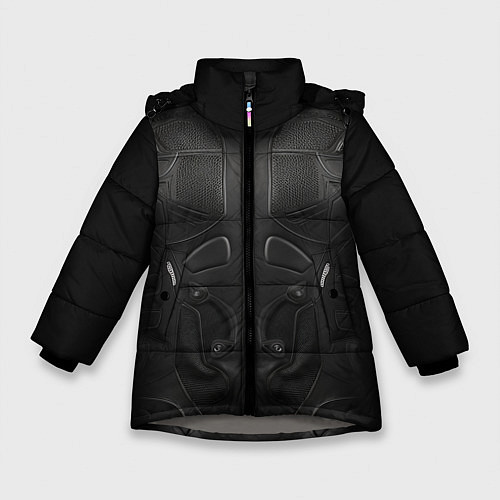 Зимняя куртка для девочки Мото - броня / 3D-Светло-серый – фото 1