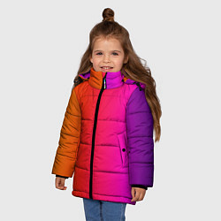 Куртка зимняя для девочки Лучезарное сияние, цвет: 3D-черный — фото 2