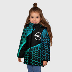 Куртка зимняя для девочки Opel electro hexagon, цвет: 3D-черный — фото 2