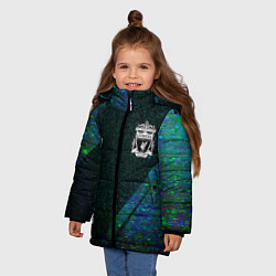 Куртка зимняя для девочки Liverpool glitch blue, цвет: 3D-черный — фото 2