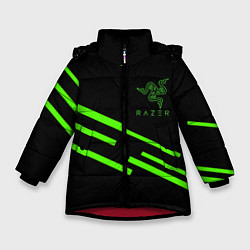 Зимняя куртка для девочки Razer line green