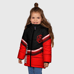 Куртка зимняя для девочки Linkin park geometry line steel, цвет: 3D-черный — фото 2