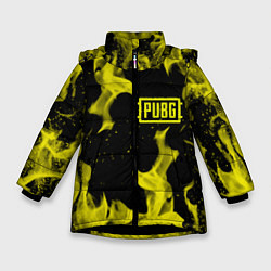 Зимняя куртка для девочки PUBG жёлтый огонь