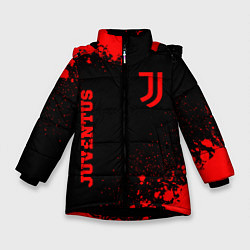 Зимняя куртка для девочки Juventus - red gradient вертикально