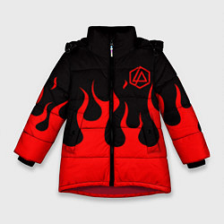 Зимняя куртка для девочки Linkin park logo fire