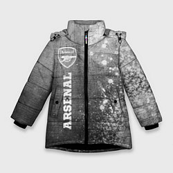 Куртка зимняя для девочки Arsenal - grey gradient по-вертикали, цвет: 3D-черный