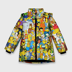Куртка зимняя для девочки Simpsons Stories, цвет: 3D-черный