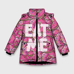 Куртка зимняя для девочки Eat me, Homer, цвет: 3D-черный