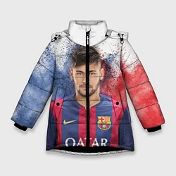 Куртка зимняя для девочки Neymar FCB, цвет: 3D-черный