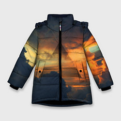 Куртка зимняя для девочки 30 seconds to mars, цвет: 3D-черный