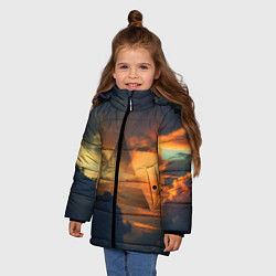 Куртка зимняя для девочки 30 seconds to mars, цвет: 3D-светло-серый — фото 2