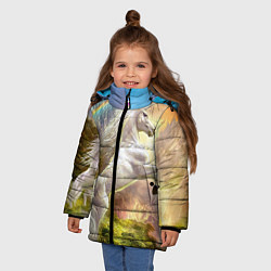 Куртка зимняя для девочки Радужный единорог, цвет: 3D-черный — фото 2