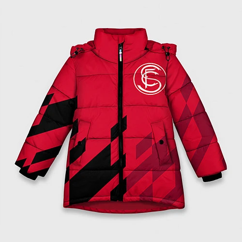 Зимняя куртка для девочки Sevilla FC / 3D-Красный – фото 1