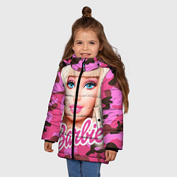 Куртка зимняя для девочки Барби, цвет: 3D-светло-серый — фото 2