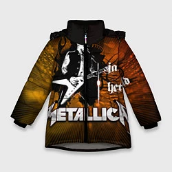 Куртка зимняя для девочки Metallica: James Hetfield, цвет: 3D-светло-серый
