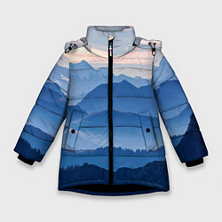 Куртка зимняя для девочки Горы, цвет: 3D-черный