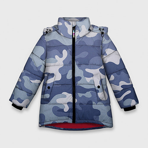 Зимняя куртка для девочки Камуфляж / 3D-Красный – фото 1
