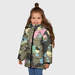 Куртка зимняя для девочки Камуфляж: микс цветов, цвет: 3D-светло-серый — фото 2