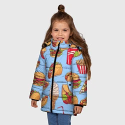 Куртка зимняя для девочки Еда, цвет: 3D-черный — фото 2