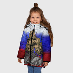 Куртка зимняя для девочки Русский медведь, цвет: 3D-красный — фото 2