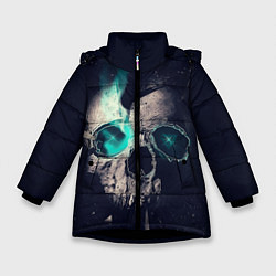 Куртка зимняя для девочки Skull eyes, цвет: 3D-черный