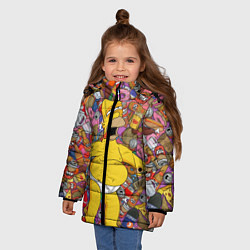 Куртка зимняя для девочки Рай Гомера, цвет: 3D-светло-серый — фото 2